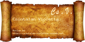 Csintalan Violetta névjegykártya
